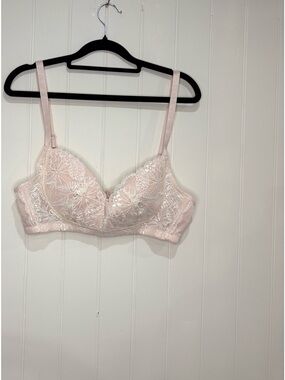 The Little Bra Company Cecilia 38A Blush Pink Lace  Bra Feminine Romantic